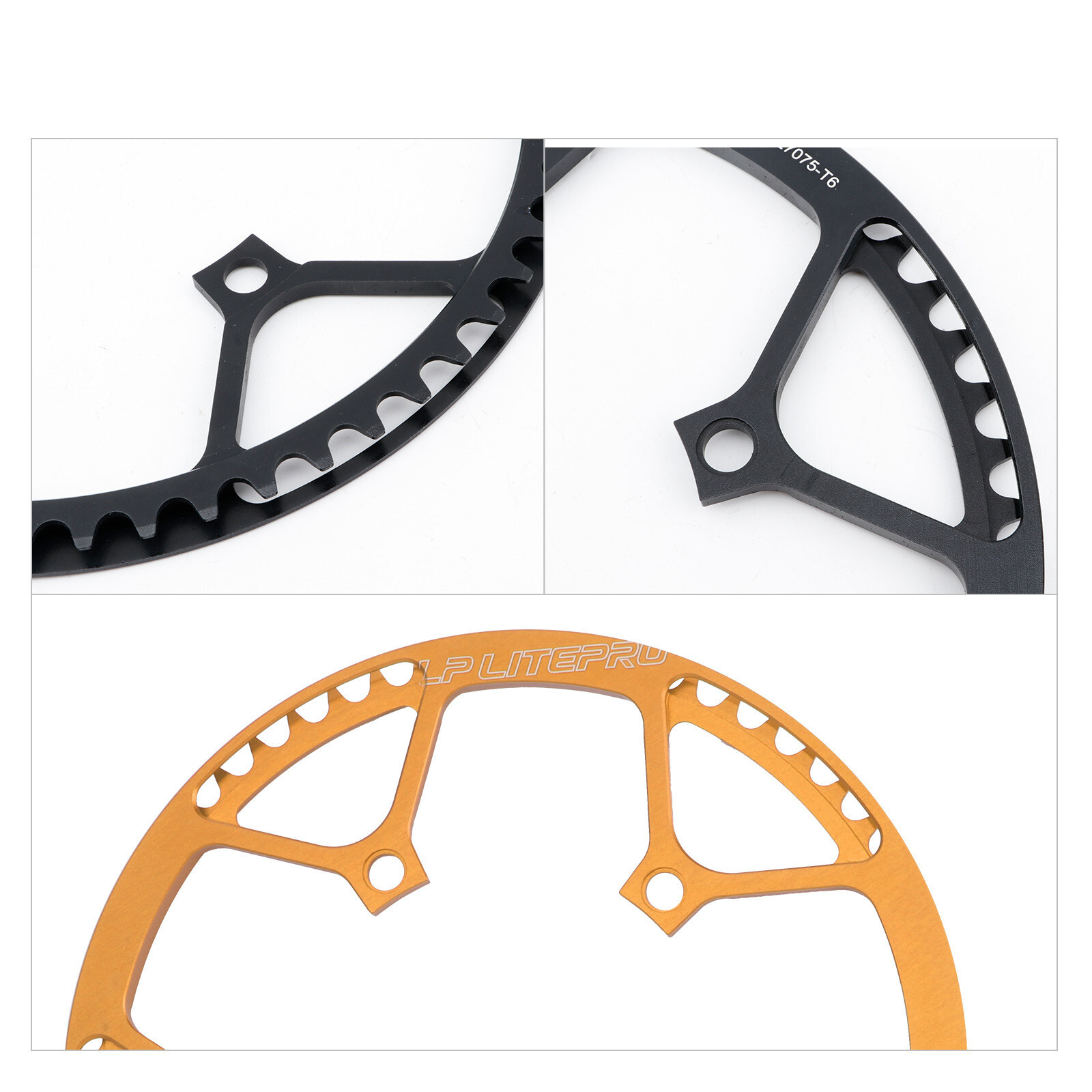 Litepro Bike Crankset Chainring Folding Bike Square Hole Crank Chainring BCD130