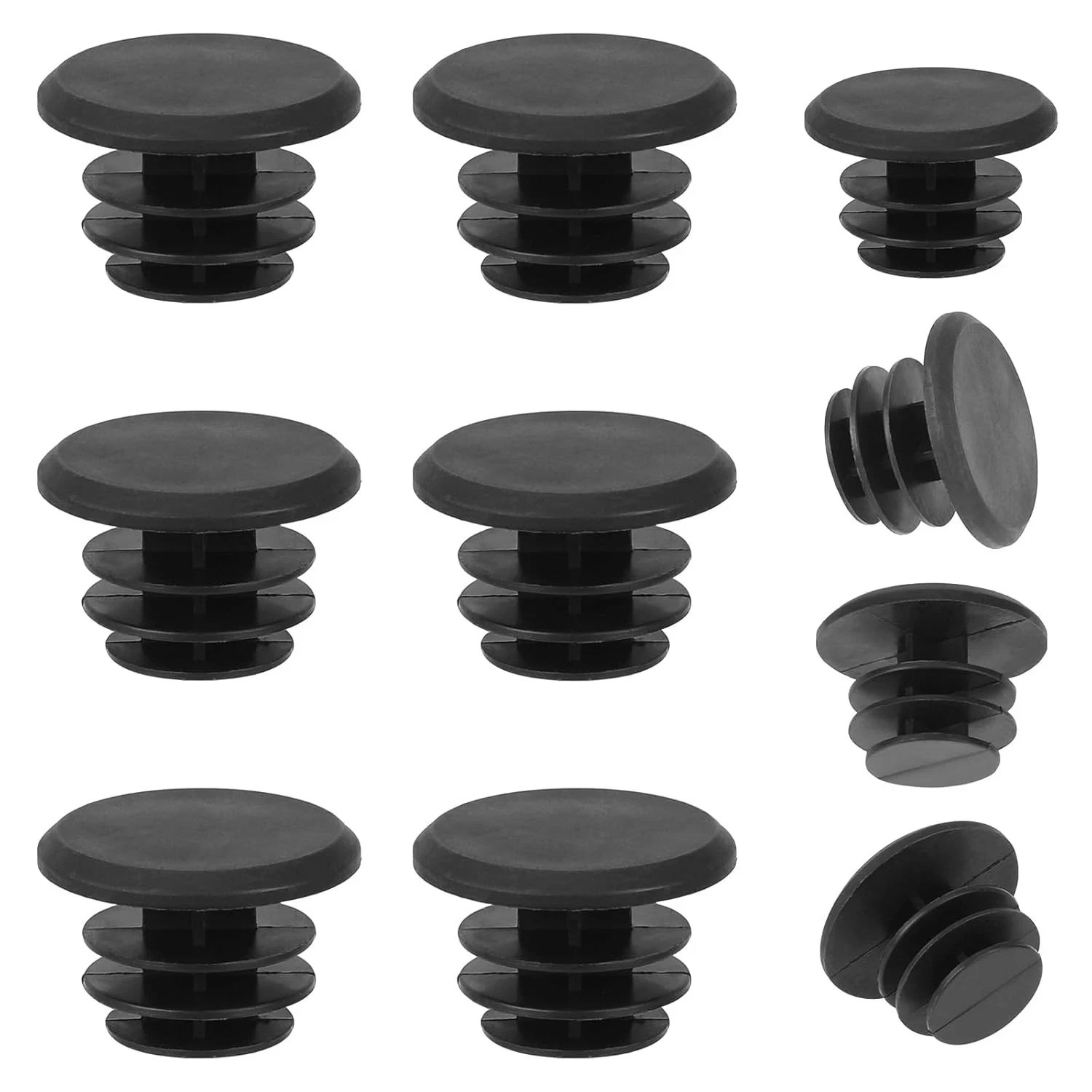 10-Piece Black Plastic Bike Handlebar Plugs – Bar End Caps for Road & Mountain