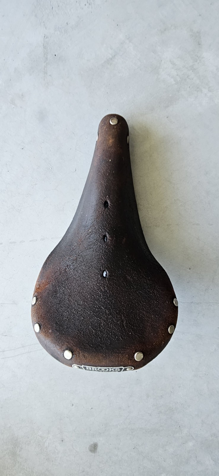Vintage Brooks Professional Seat Saddle Leather Copper Rivet Button England Made