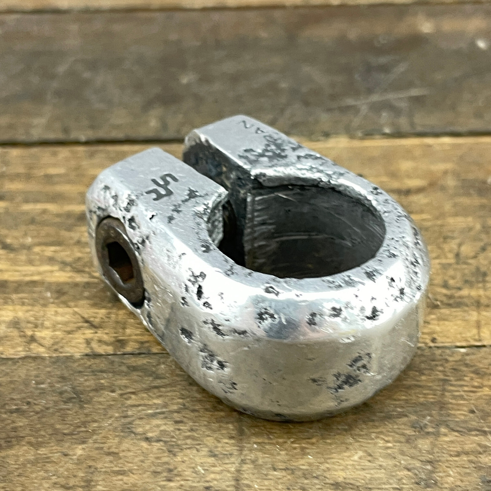 SR Old School BMX Seatpost Clamp 25.4 mm Japan Stamp OG 80s Silver Chrome A3