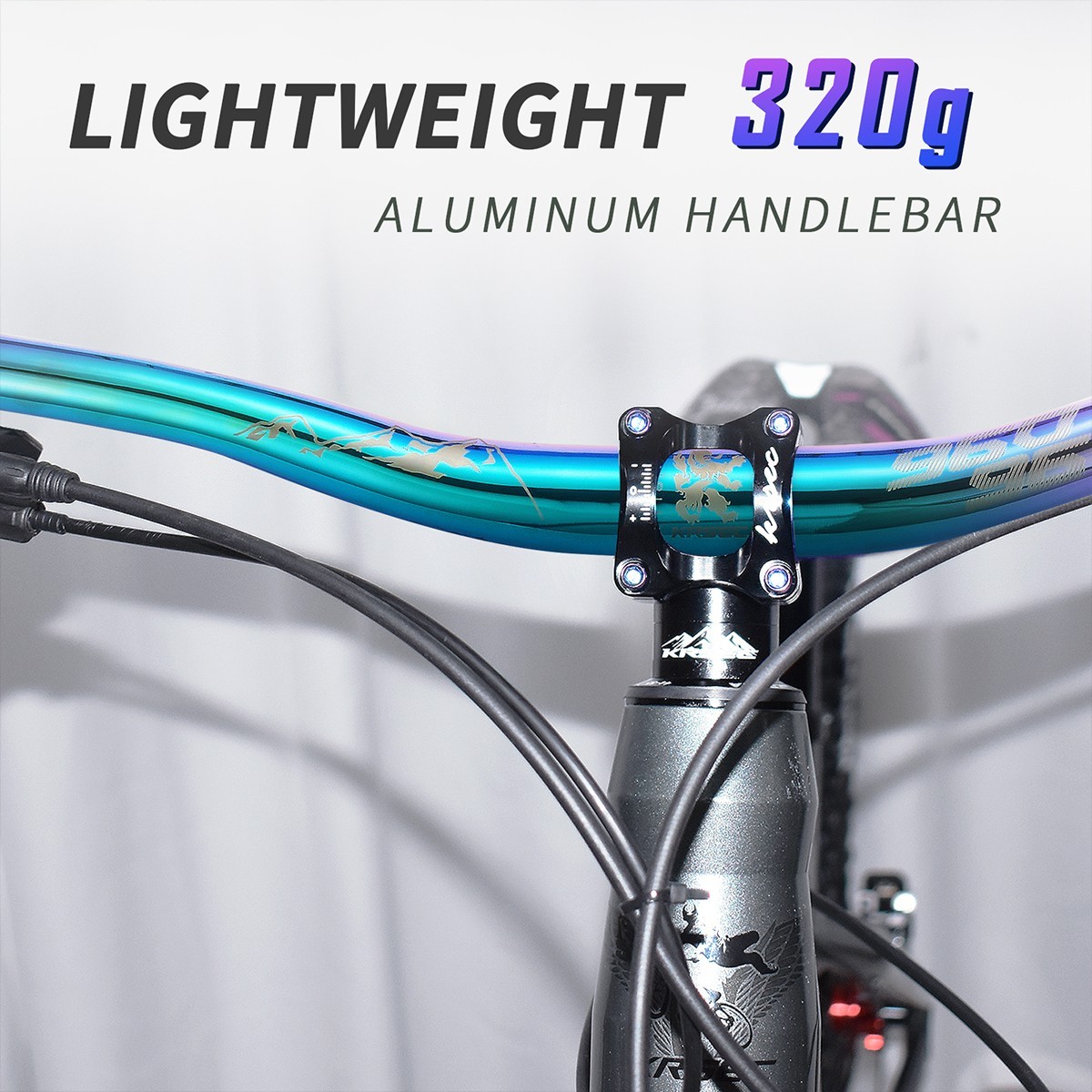 KRSEC31.8MM Mountain Bike Handlebar Aluminum Alloy Bicycle Riser Handlebar 25MM