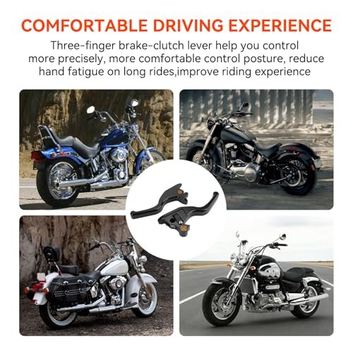 3 Finger 5.9″ Shorty Brake Clutch Levers Kit for 2015-2024 Harley Softail