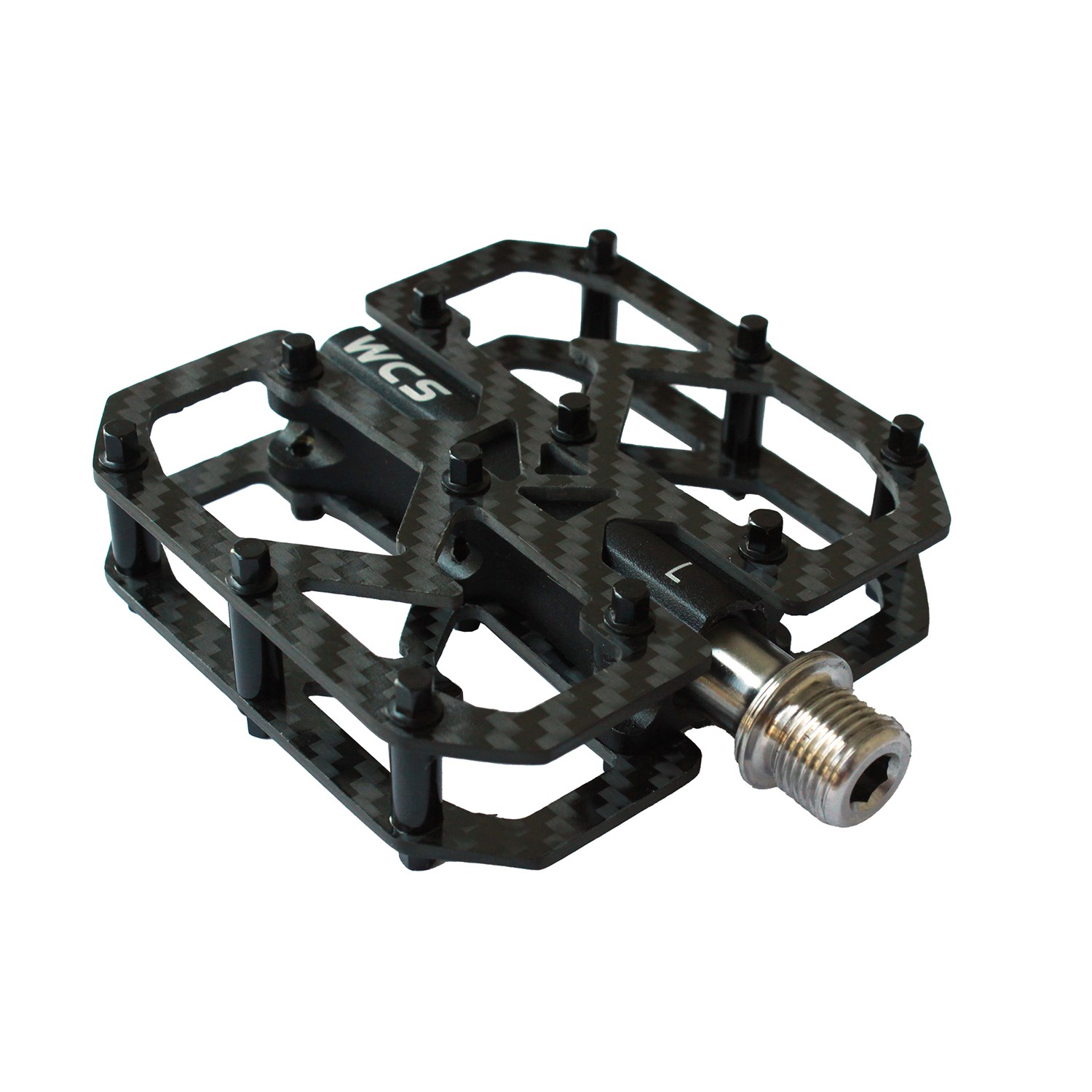 Bicycle Ultralight Carbon Fiber road MTB Pedals Titanium Axle 3 Bearings 195g