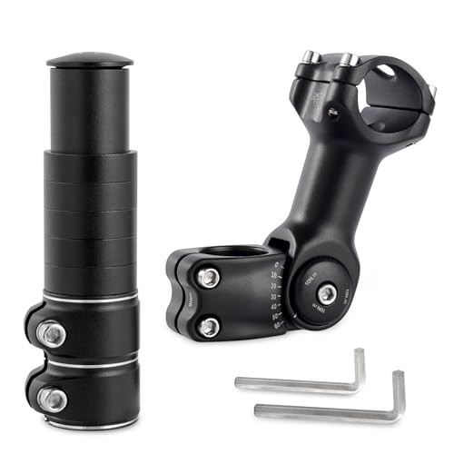 Adjustable Bike Stem Riser, Bike Handlebar Extender Set 31.8Mm 60° for Mountain