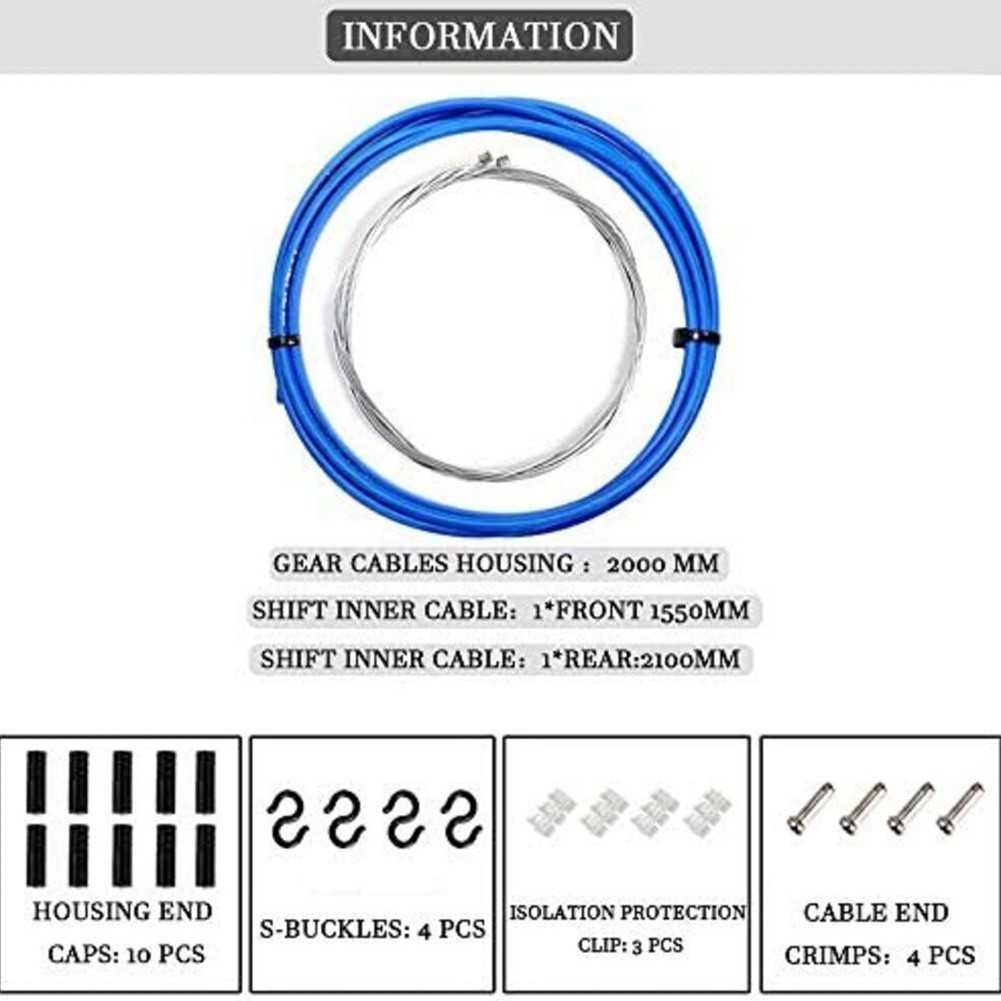 High Carbon Steel Bicycle Gear Shifting Cable Set for Sram Compatible Bikes