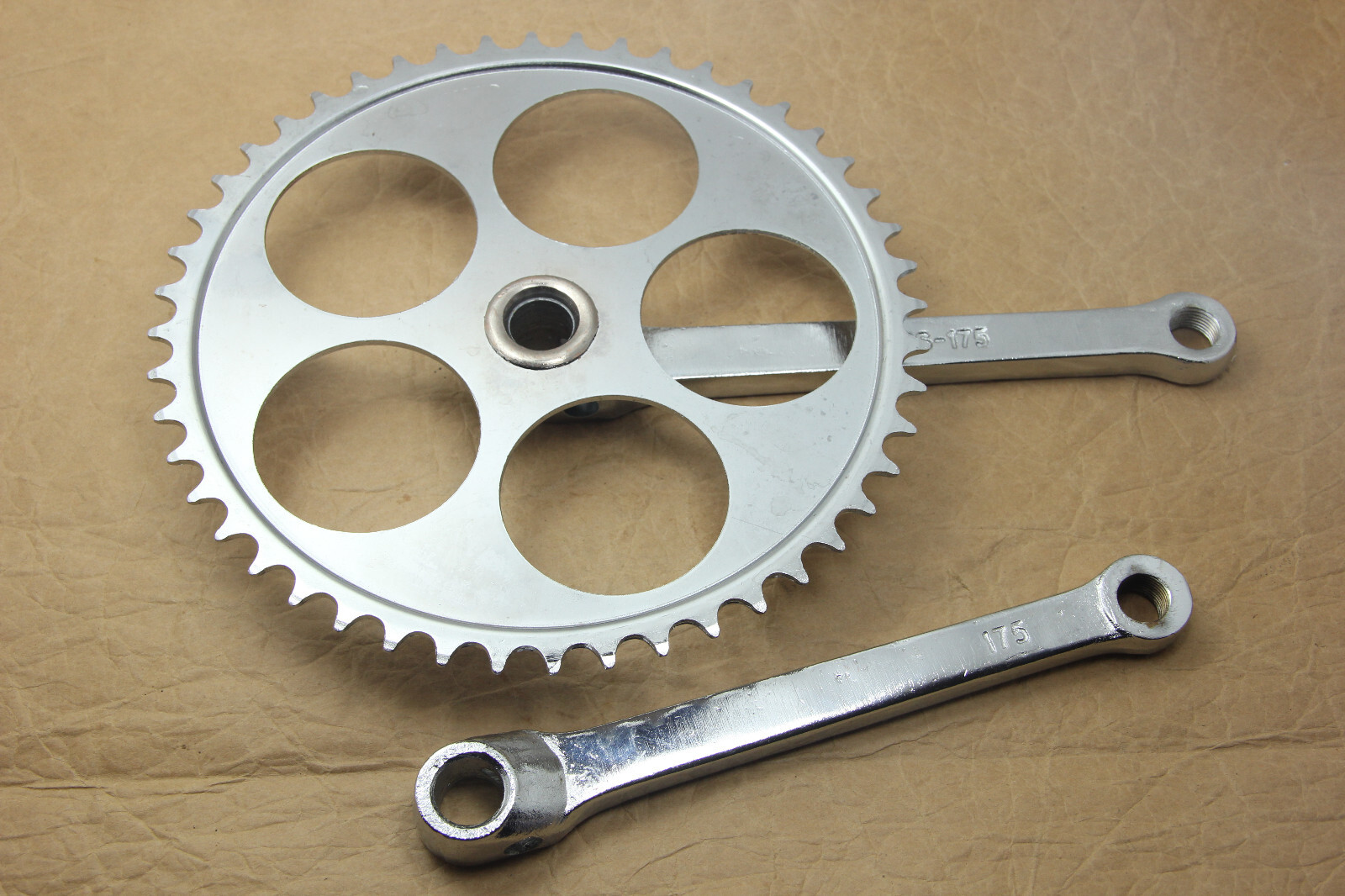 Bike Bicycle Steel Crankset Chainset 48T 175mm For 1/8» Chain Single Speed