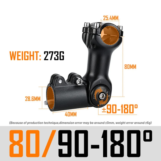Bicycle Adjustable Stem 25.4/31.8mm Riser Bicycle Handle 60 / 80 / 93 / 100mm