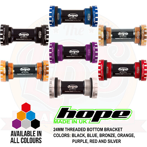 Hope MTB BSA Bottom Bracket 24mm Threaded 68 / 73mm – All Colors – Brand New
