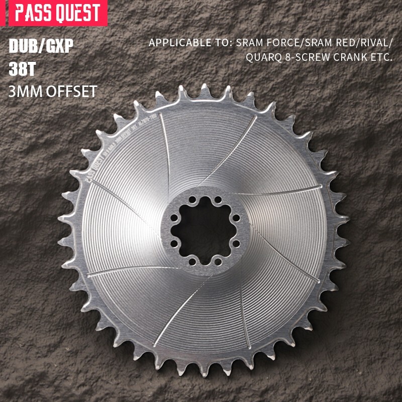 PASS QUEST Direct Mount Chainring 3MM OFFSET For 8-bolt Crank 28-38T