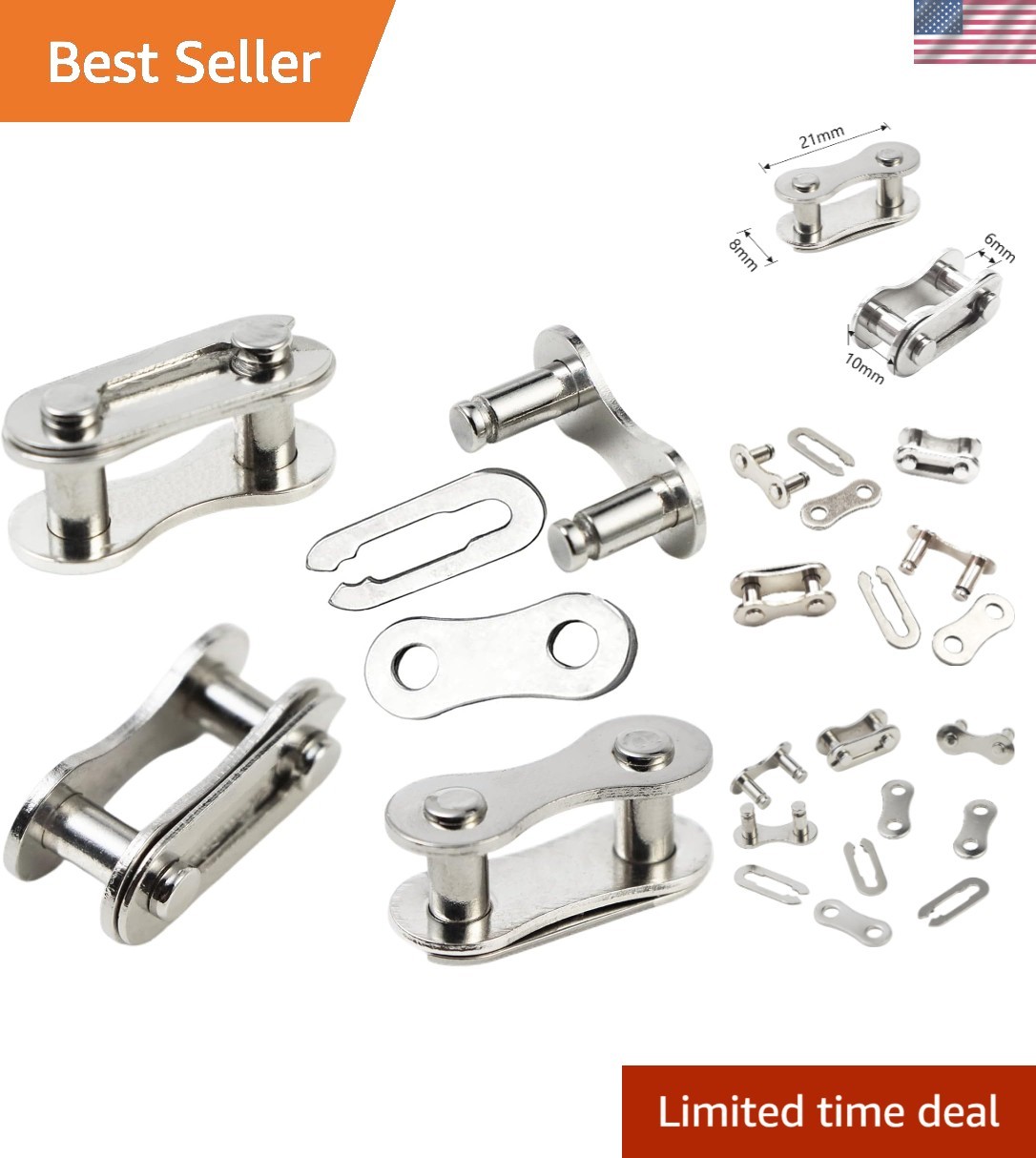 4 Pairs Bicycle Missing Link 1/6/7/8/9/10/11/12 Speed Chain Reusable Steel Chain