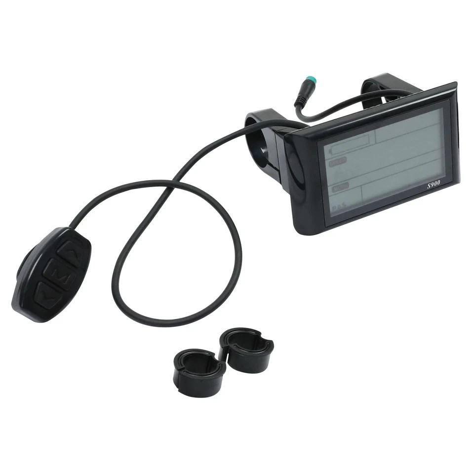 ECOTRIC 48V LCD S900 Display for E-Bike Waterproof plug Speed&Battery Display