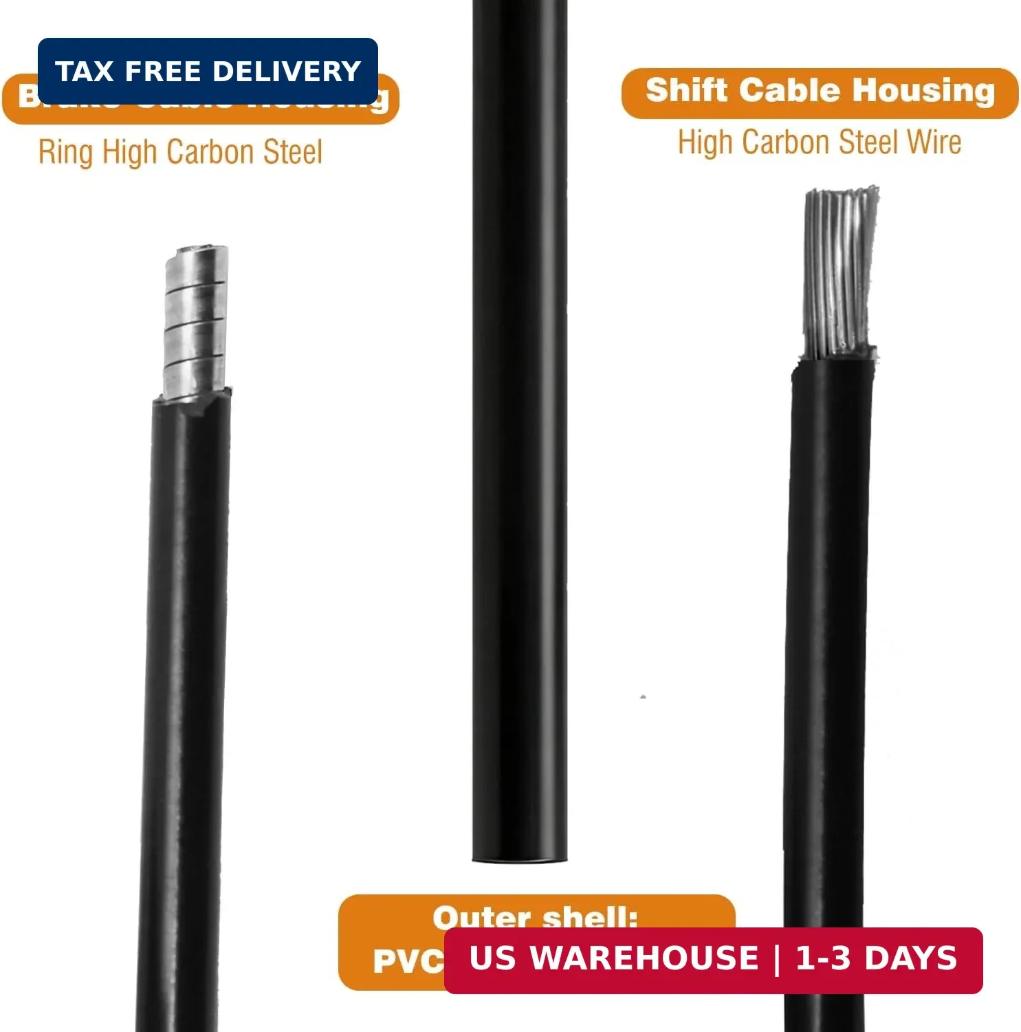 44PCS Bike Brake & Gear Cable Kit Universal Shifter Cable Housing Set Cycling Pa