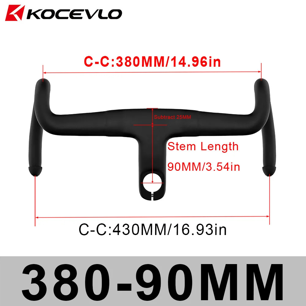 Gravel Bike Carbon Integrated Handlebar for 28.6mm Fork with Spacers 18 Degrees