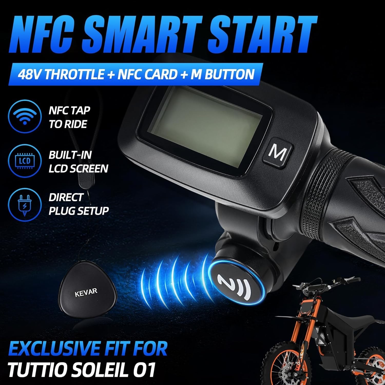 Throttle + NFC Card + M Button Compatible Fit for Tutti Soleil 01 Soleil01