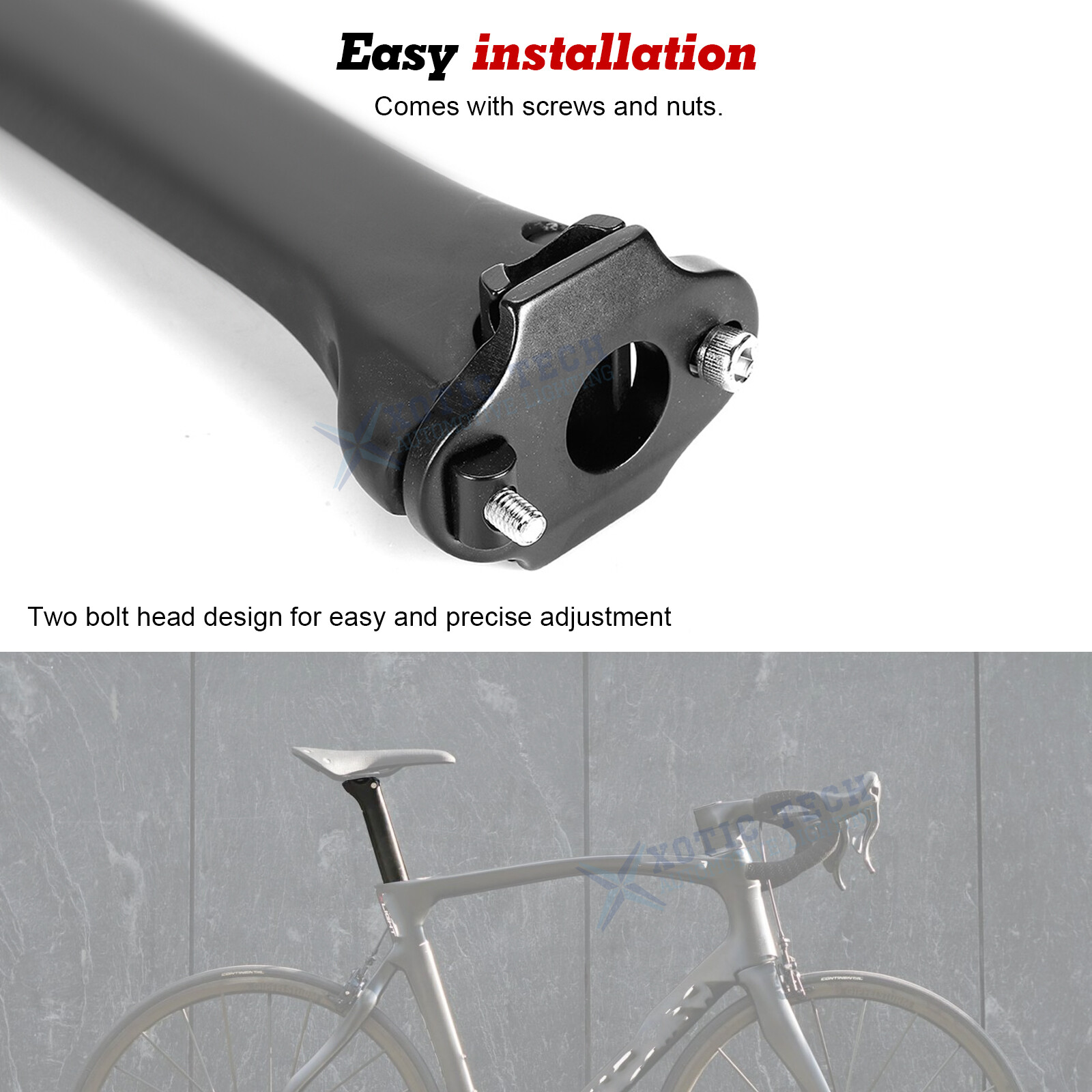 For Pinarello DOGMA F Matte Black Carbon 340mm 0mm Offset Seatpost