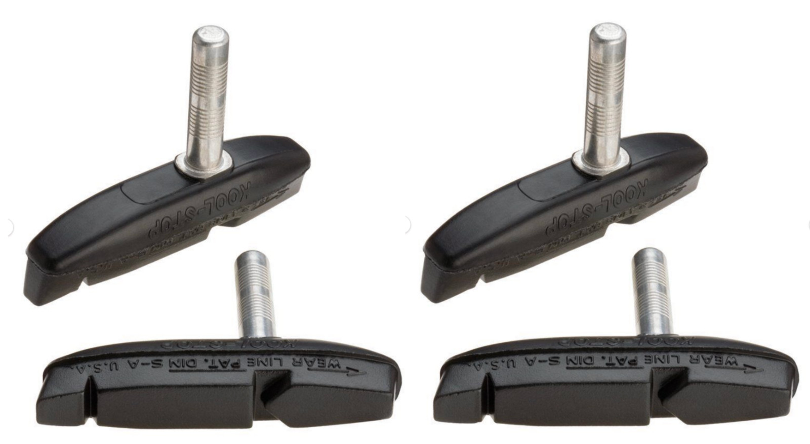 2 PAIR KOOL STOP EAGLE CLAW II CANTILEVER BRAKE PADS SMOOTH POST BLACK COMPOUND