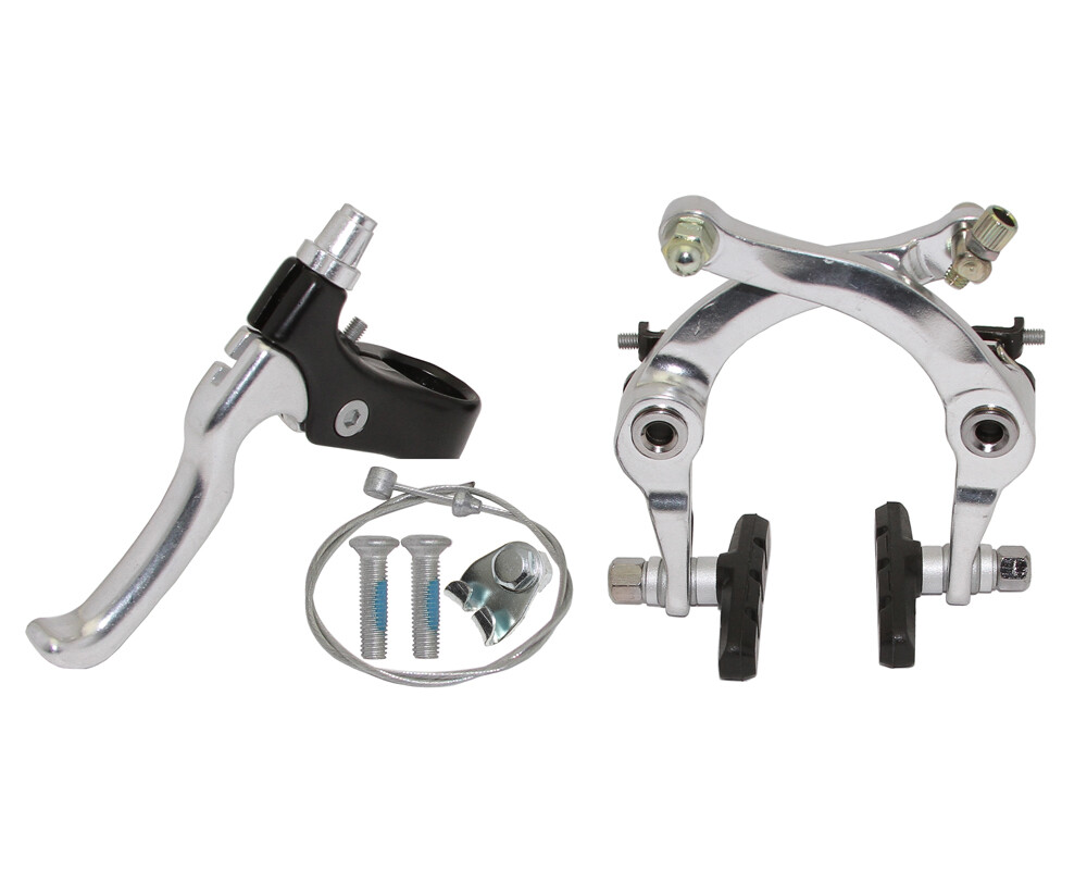 F&R FRONT OR REAR ALLOY BICYCLE U BRAKE SET CHROME.