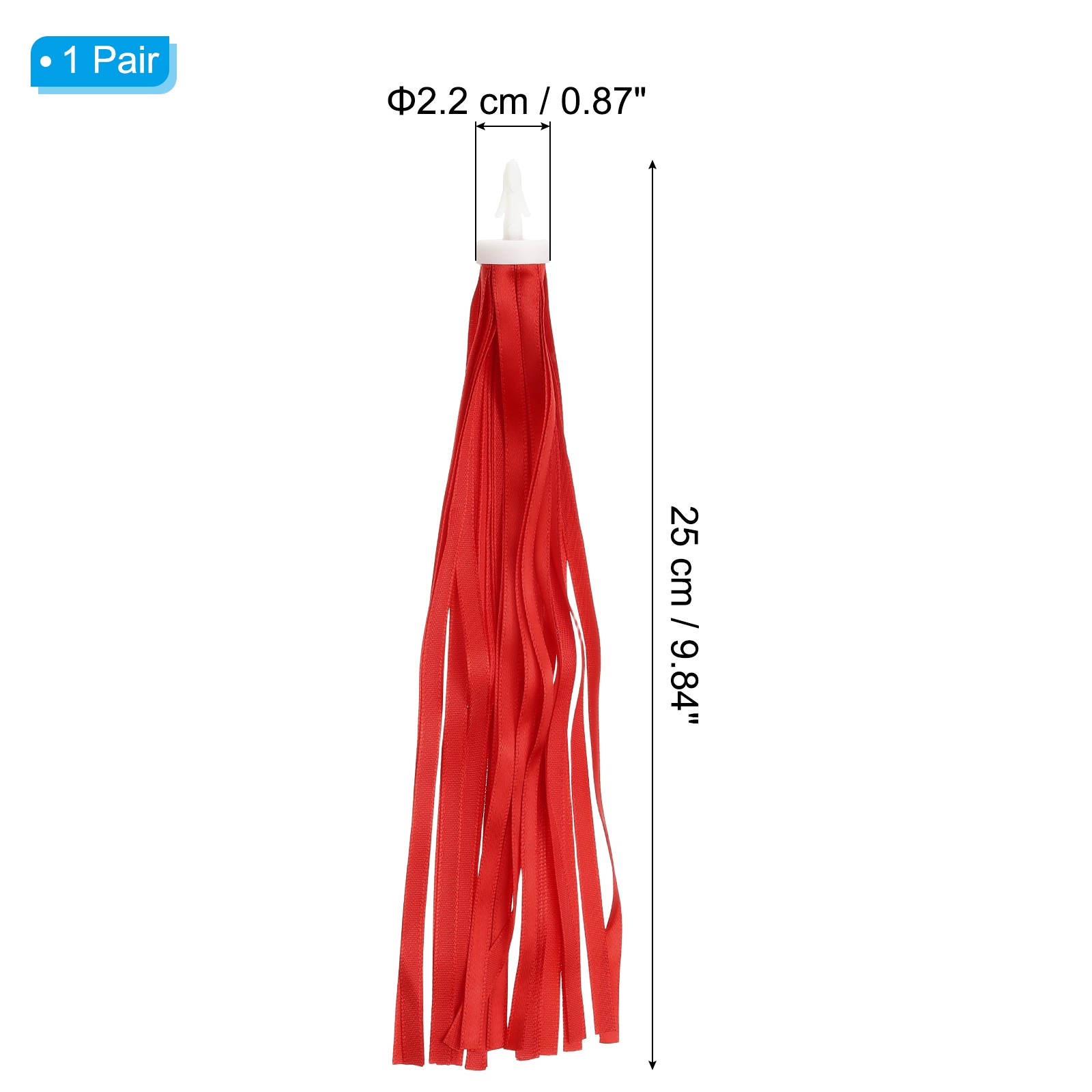 Bike Streamers Scooter Handlebar Tassels Grips Ribbon Red