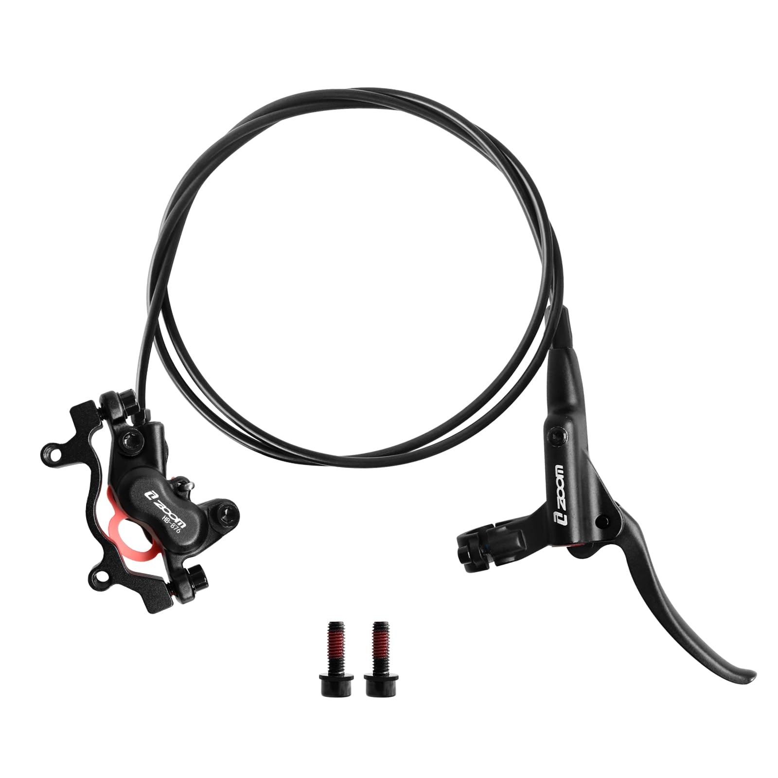 Z00M HB876 4-Pistons Hydraulic Disc Brake Set, MTB Rear Brake-Black