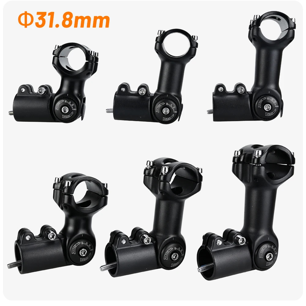 Bicycle Adjustable Stem 25.4/31.8mm Riser Bicycle Handle 60 / 80 / 93 / 100mm