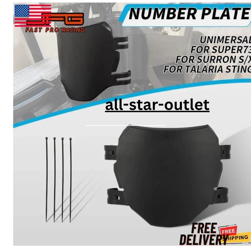ODI Black Number Plate With Zip Ties For Downhill MTB’s EBikes Surrons