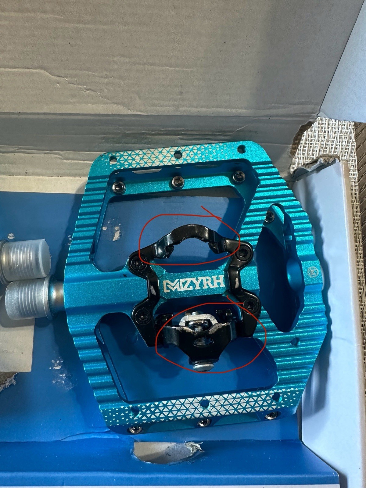 MZYRH MTB Mountain Bike Pedals 3 Bearing Flat Platform Compatible with SPD Dual
