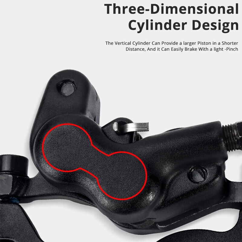 ZOOM 4-Piston Caliper Hydraulic Disc Brake Lever Set Front Rear 160mm Bike Rotor