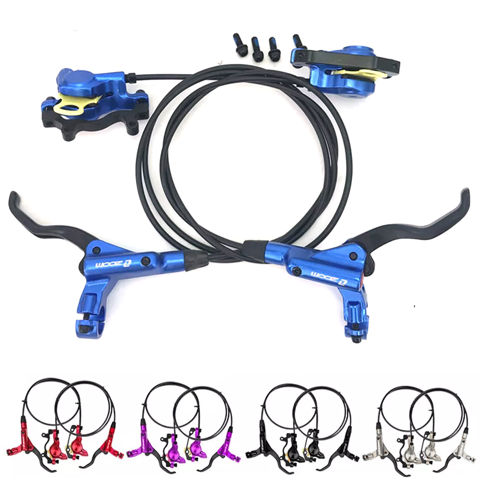 For Zoom HB875 Mountain E-Bike Cycle Hydraulic Disc Rotor Brake Set color
