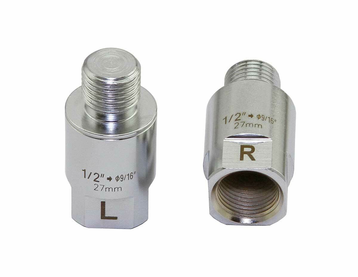 NEW! ORIGINAL PEDAL ADPATER EXTENDERS 27.5MM 1/2 TO 9/16 IN CHROME.