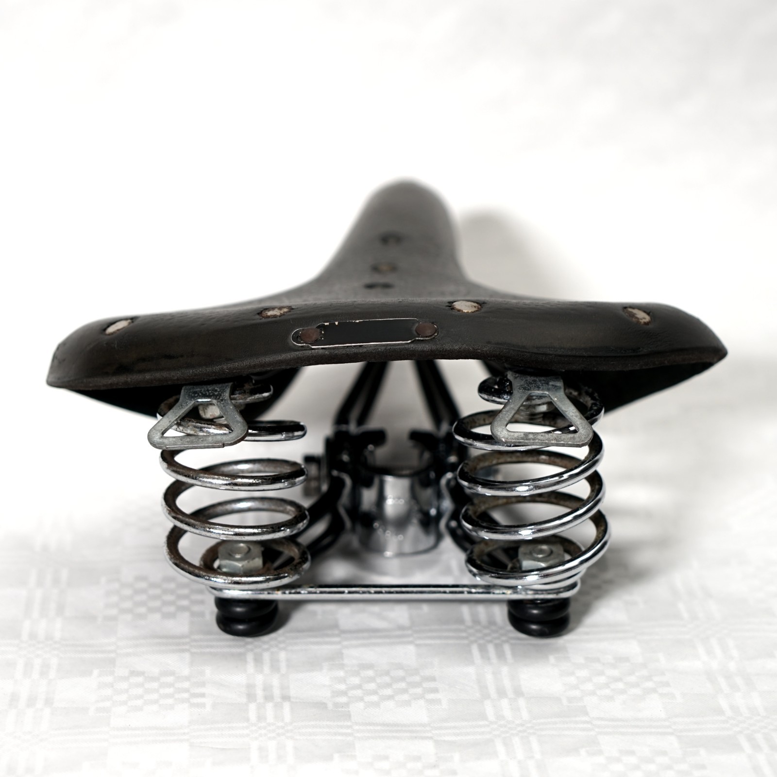 Vintage Brooks B66 Black Leather Bicycle Saddle Suspension Saddle Made in England