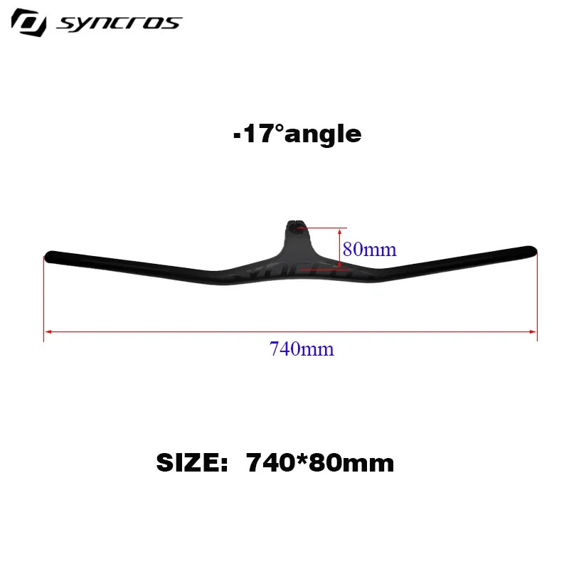 SYNCROS Mtb Handlebars 28.6Mm -17 Degree Carbon Integrated Cockpit Handlebar for
