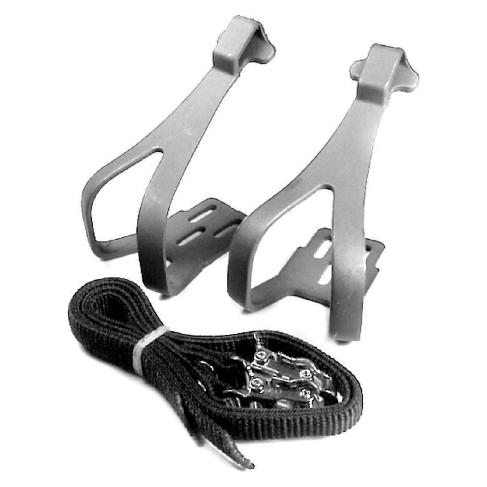 Toeclips Action Road Nylon 3 Bolt W/Straps Silver