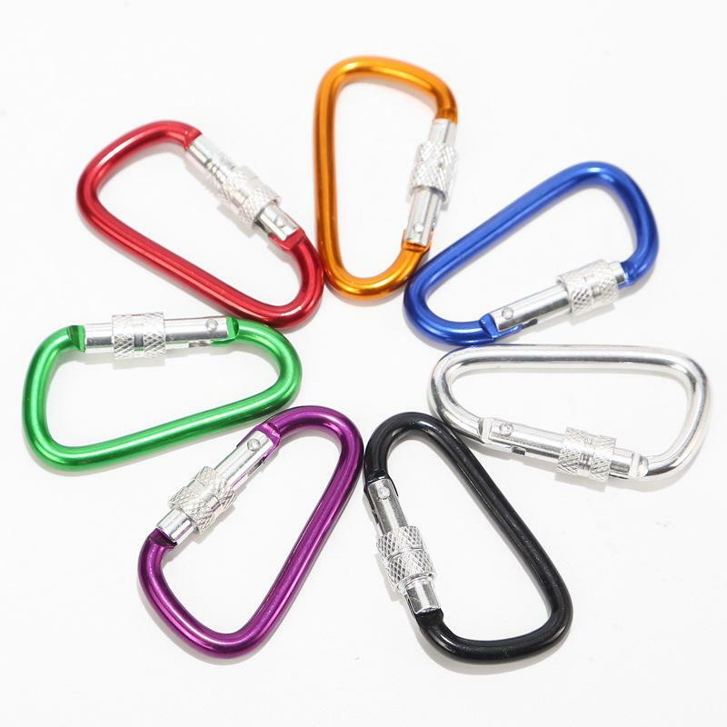 (5 PACK) 3″ HOOKS Aluminum Light Snap Carabiner D-Ring Clip Hiking Camping mini