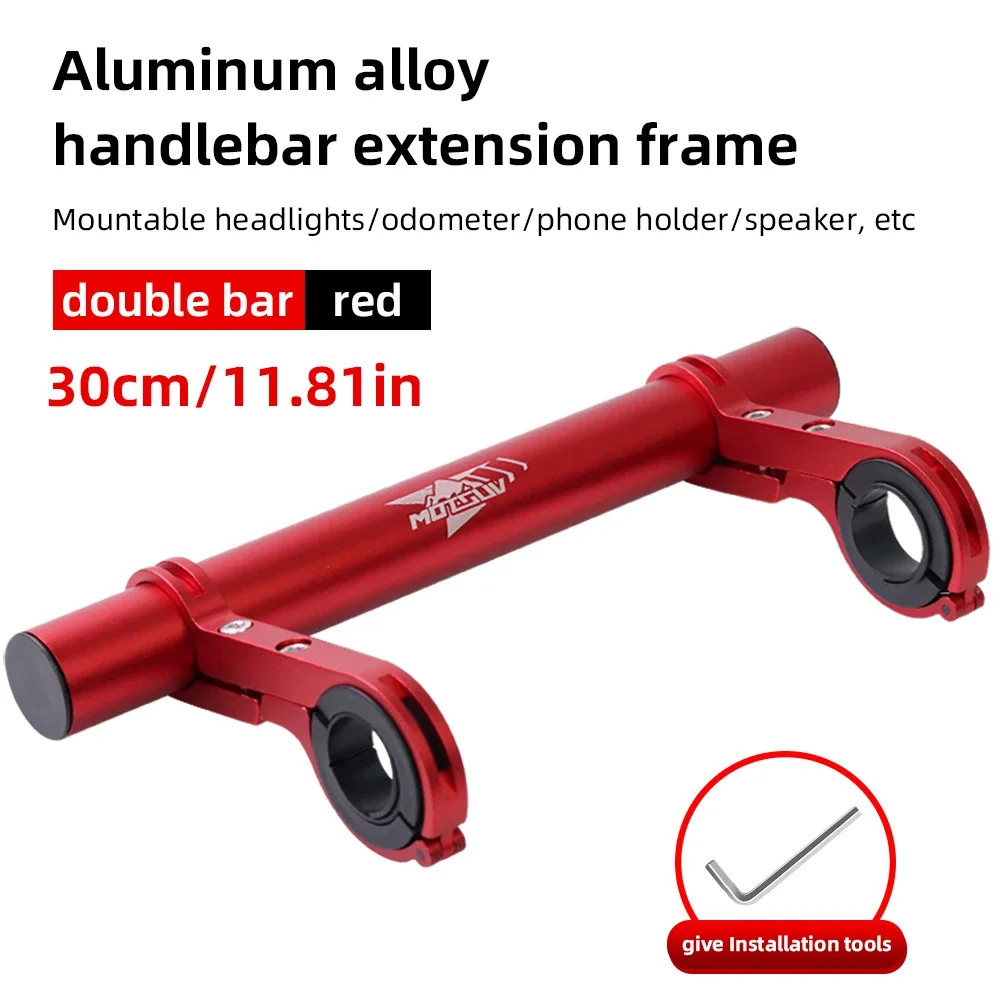 Bike Handlebar Extender Mount 10/20/30cm MTB Road Light GPS Bracket Rack Bar