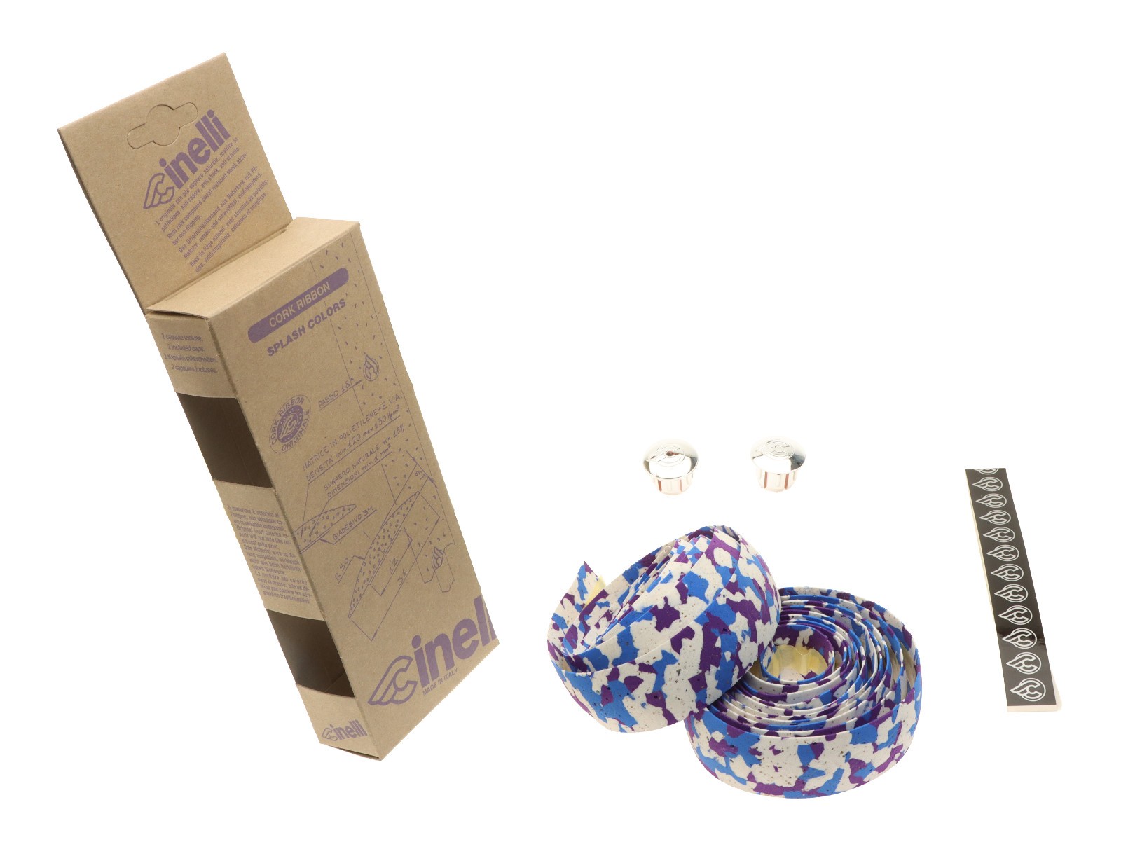 Cinelli Cork Ribbon Original Handlebar Tape Road Bike Blue Slpash Colors NEW NOS