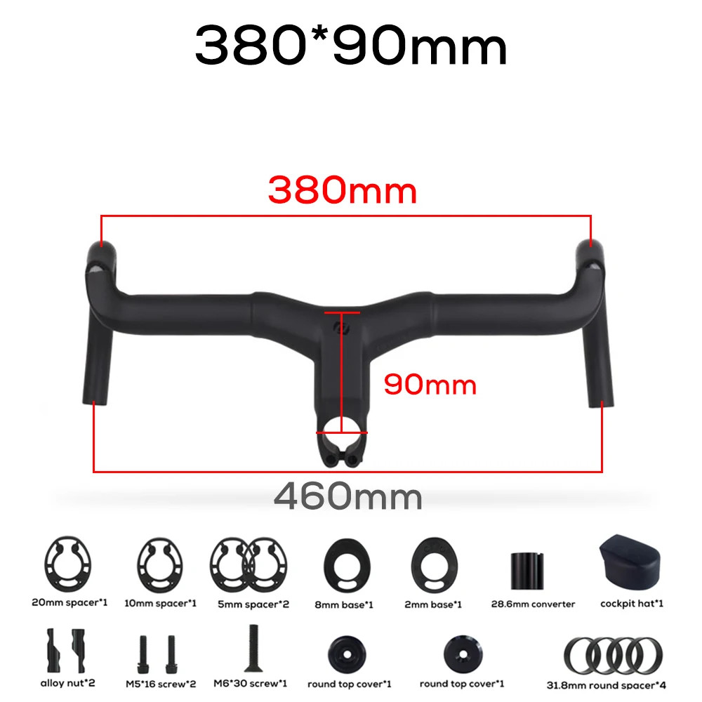 Carbon Integrated Cable Routing Gravel Road Bicycle Cockpit Di2 Handlebar