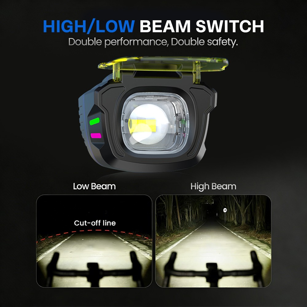 Bicycle Headlight 1100LM Yellow/White Dual Beam with Wireless Remote Control