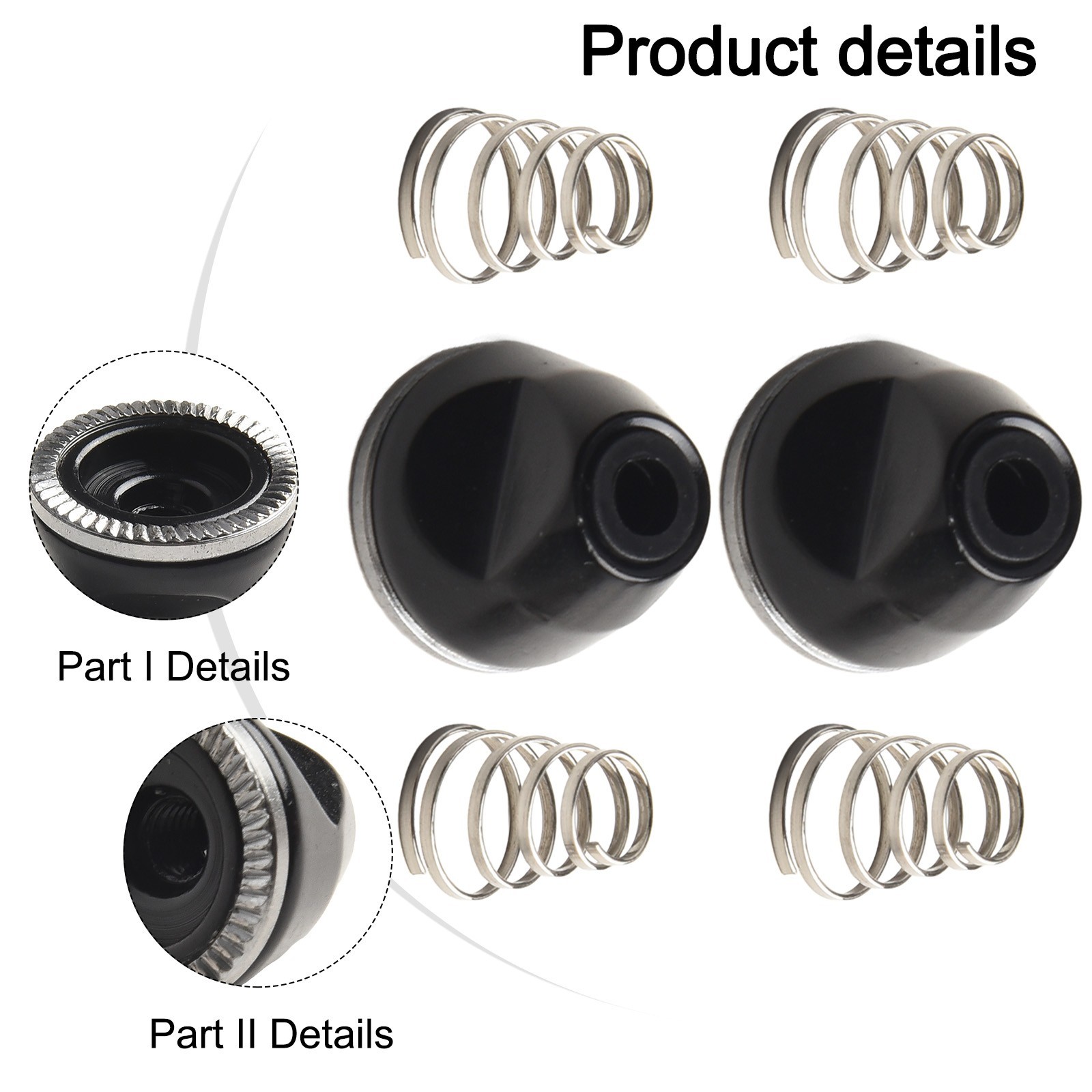 M5 NUT SPRING Wheel 4PCS Aluminum Alloy Axle Black Bolt Nut RELEASE SKEWER