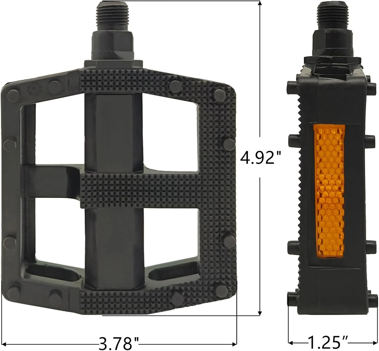 Bike Pedals, 9/16″ Non-Slip Bike Pedals with Reflectors, Bicycle Pedals for Road