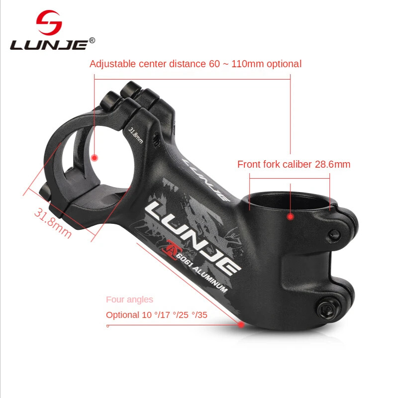 MTB Power 31.8mm Bicycle Handlebar Stem Mountain Bike 7 Degree MTB Stem