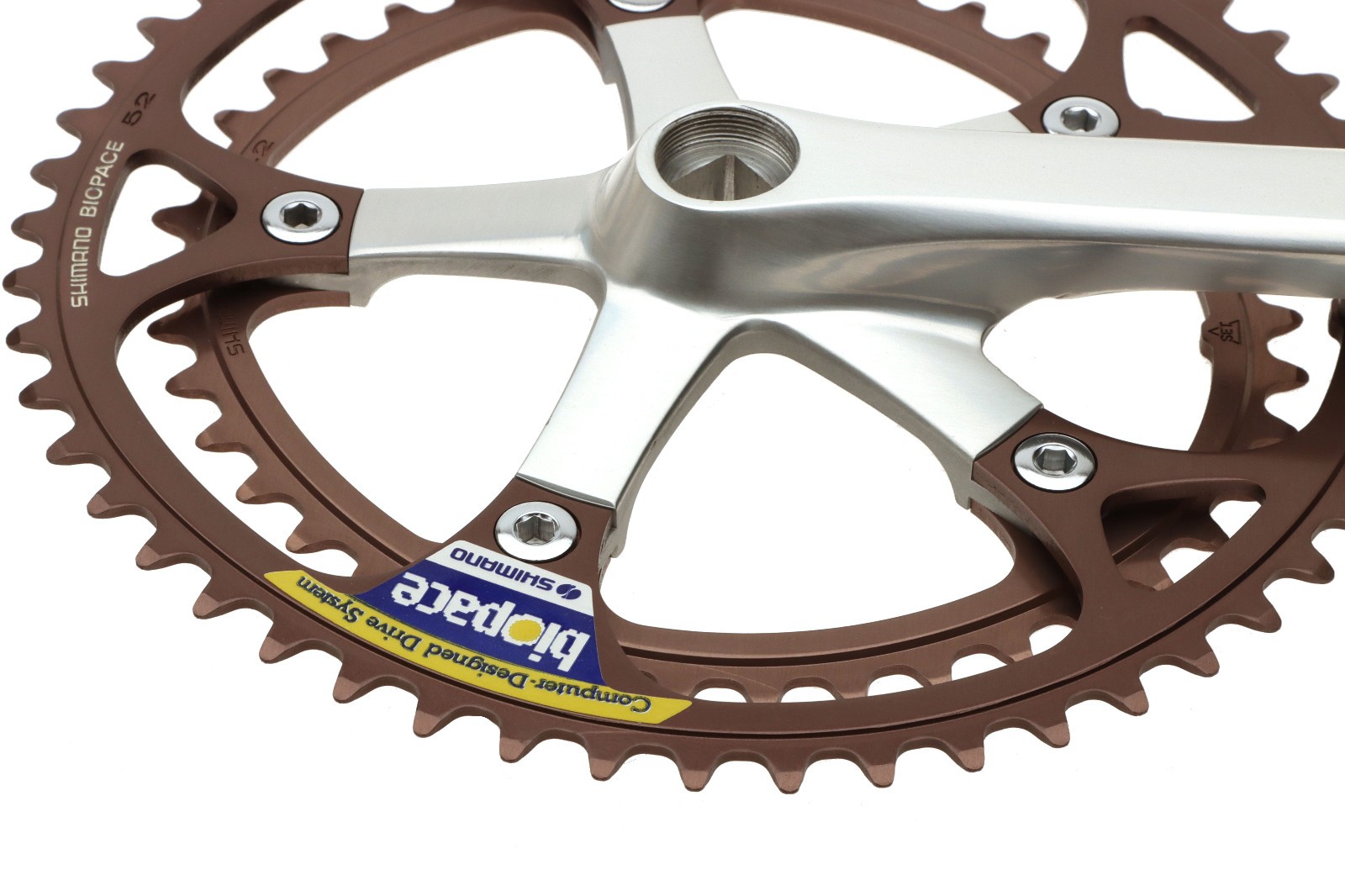 Shimano 600 EX FC-M6207 Biopace 6 Speed Crank w/BB 165mm Silver 52/42 NOS NEW