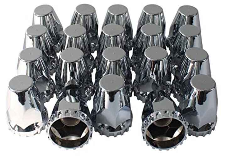 Chrome ABS Plastic Front Hub Caps Wheel Axle Covers with 33 mm Screw on Normal