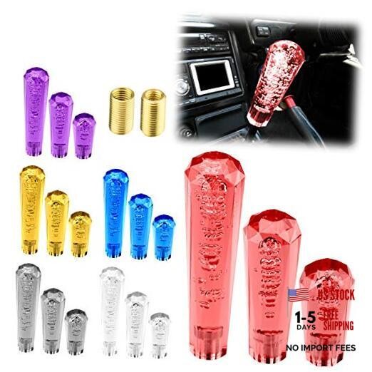 Shift Knob Stick Crystal Transparent Bubble Throw Gear Shifter 20cm Red