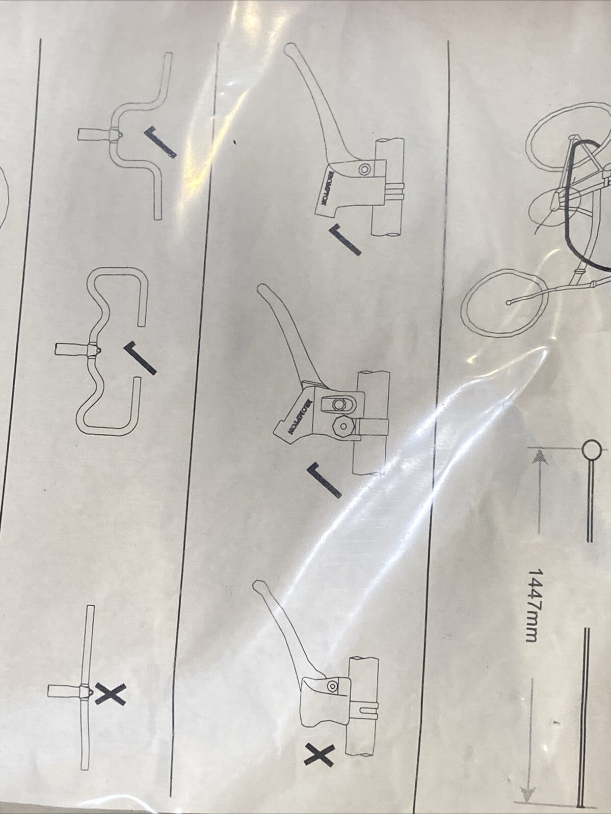 Brompton Rear brake cable for Brompton lever Right Rear, long wheel base