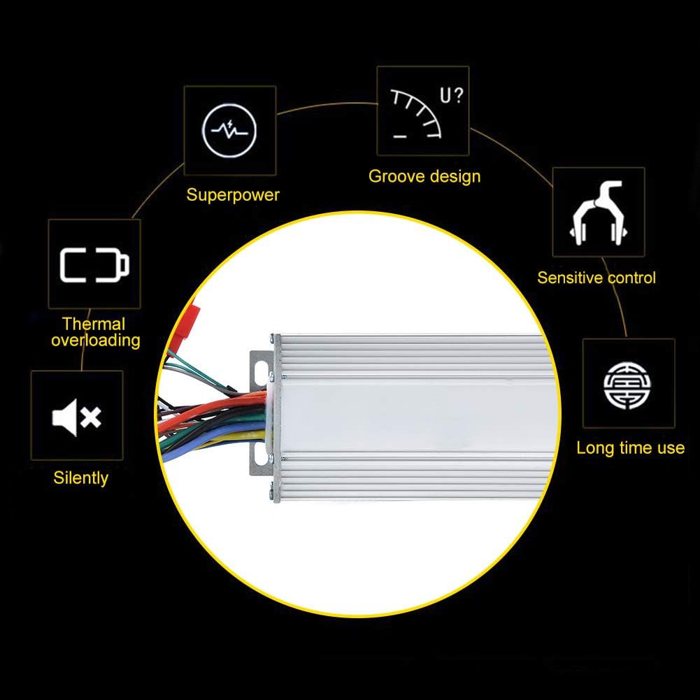 Motor Brushless Controller, 36V/48V 1000W Motor Sine Controller for Scooter