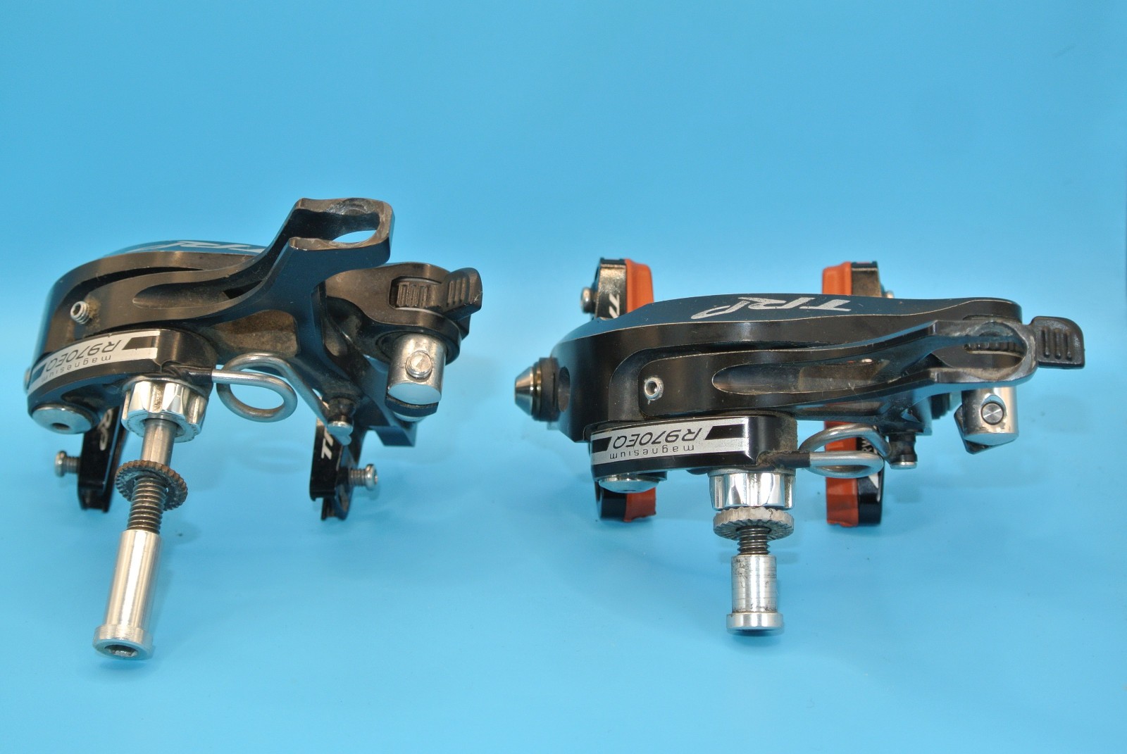 TRP R970SL BRAKES Front & Rear Calipers Rim Brakes 235g Blk Magnesium Excellent