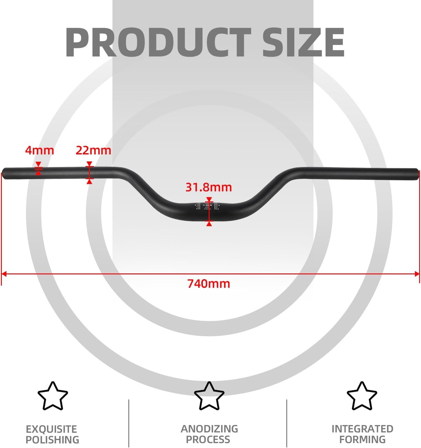 31.8mm 22mm Electric Dirt Bike Riser Handlebar,7075 Aluminum Handle Bar Purple