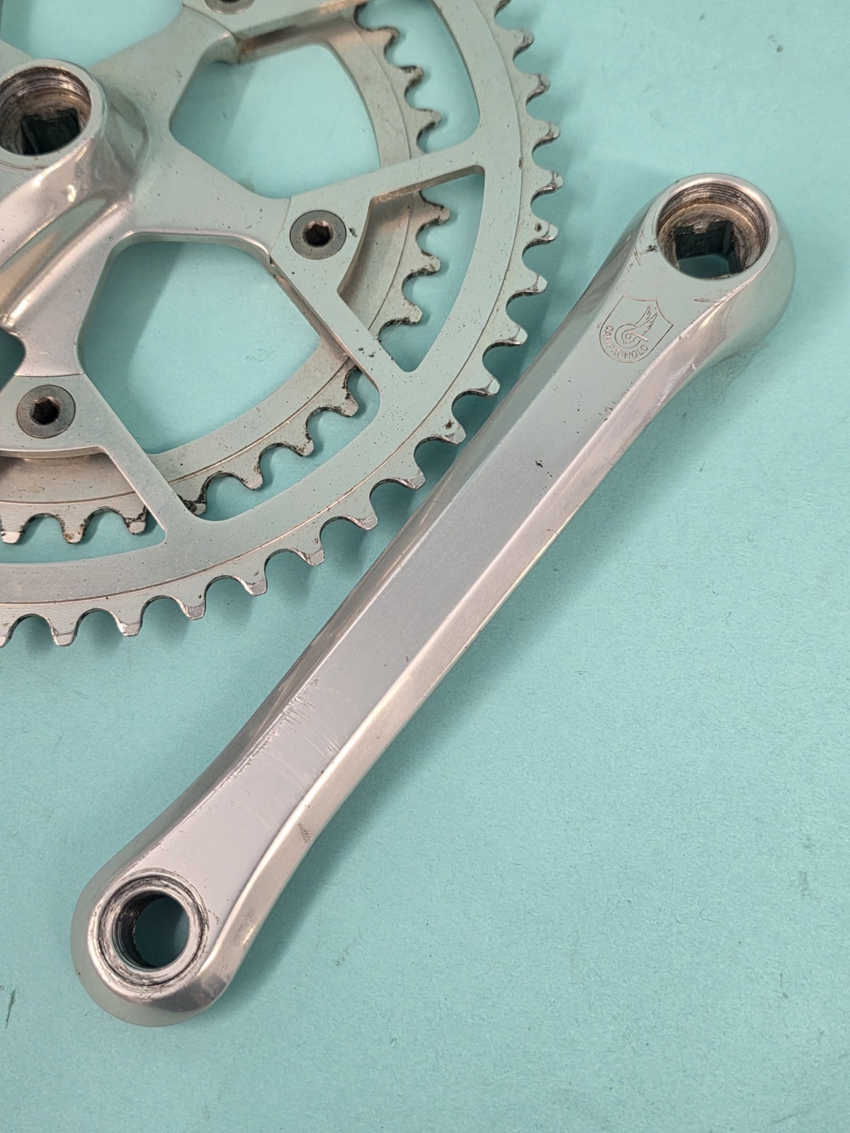 Campagnolo Victory Triomphe Double Crankset 170MM 52/40T Tooth Silver Good Cond