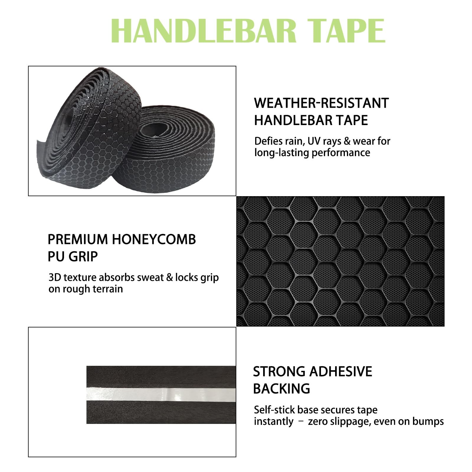2 Rolls Bike Handlebar Tape Bicycle Cycling Handle Bar Wraps for Road Bikes MTB