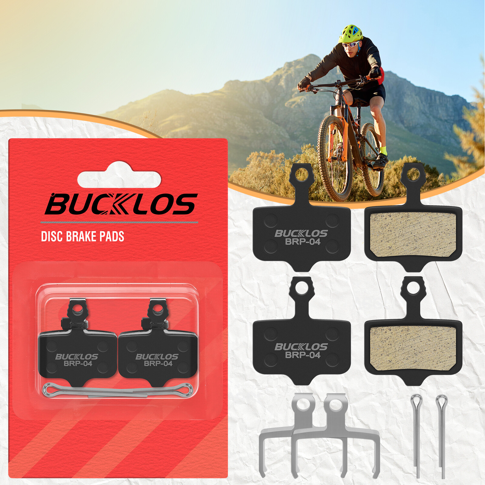 2 Pairs Resin MTB Bike Disc Brake Pads for AVID Elixir 1/3/5/7/9/CR/CR Mag/R/XO